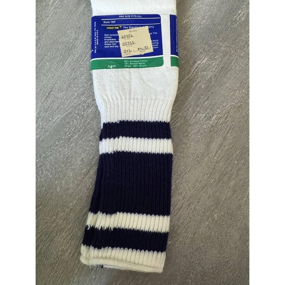 Vintage Gold‎ GT Sport Set Tube Socks Striped Men's OSFA One Size